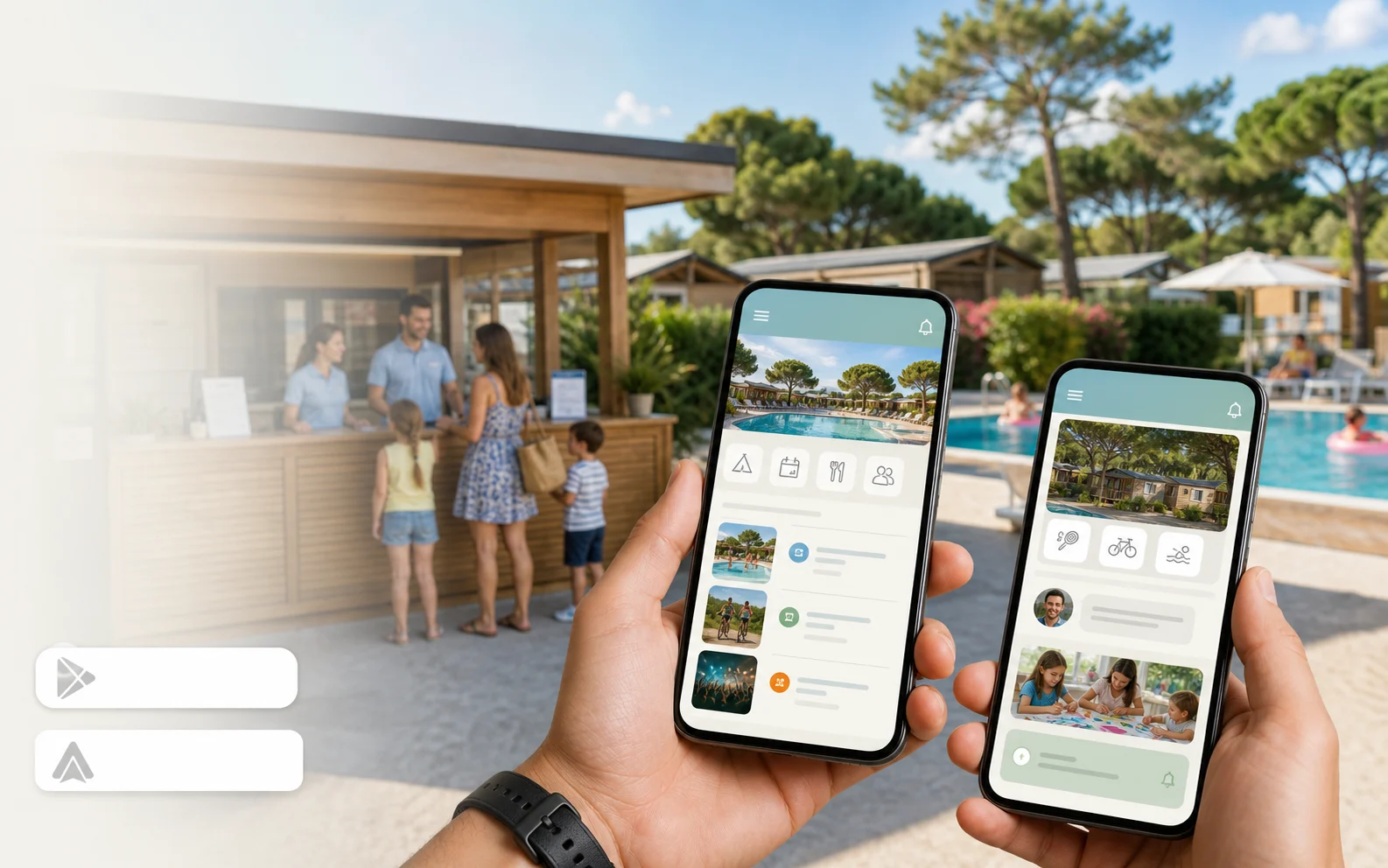 Scidoo personalisierte Camping-App App personalizzata per campeggi e villaggi Scidoo