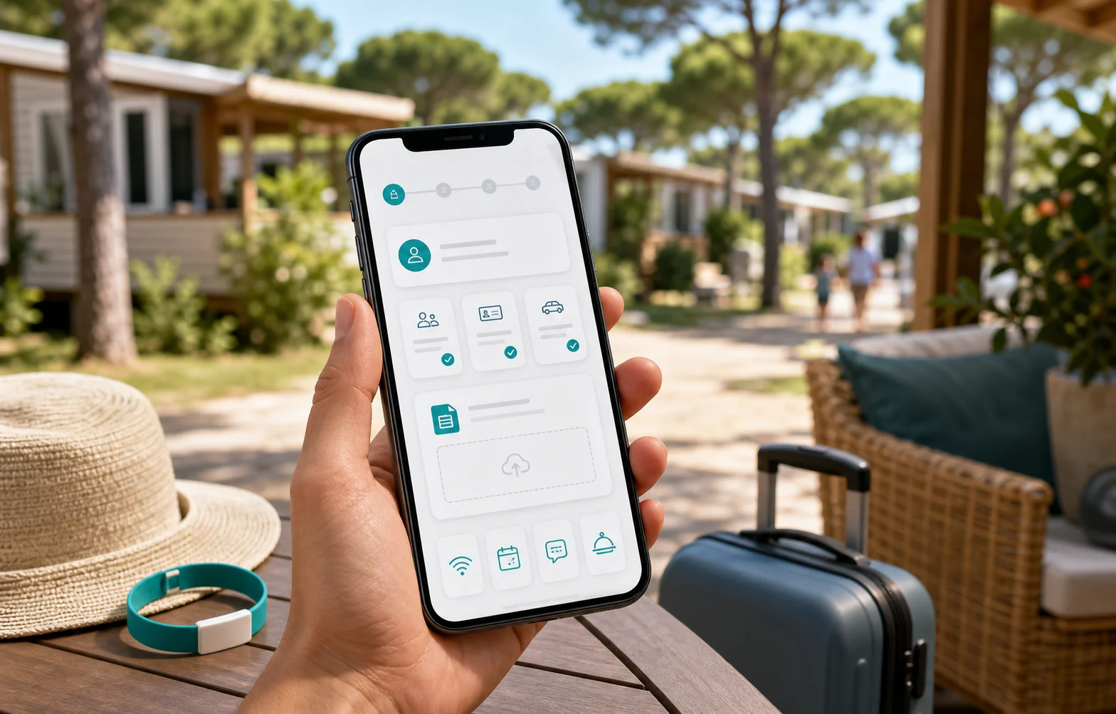 Mobile guest portal for check-in and camping services