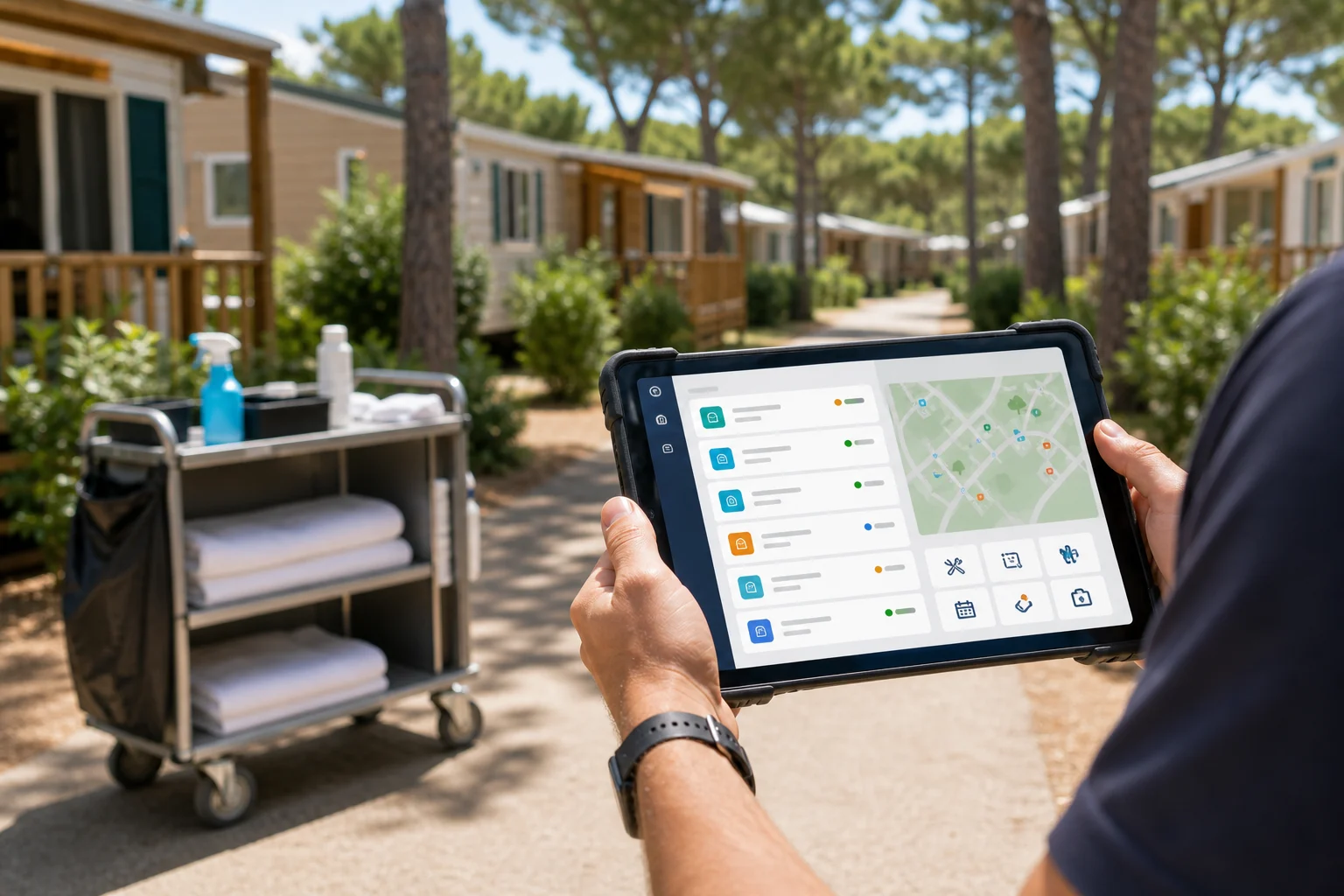 Operator tablets for camping and housekeeping activities