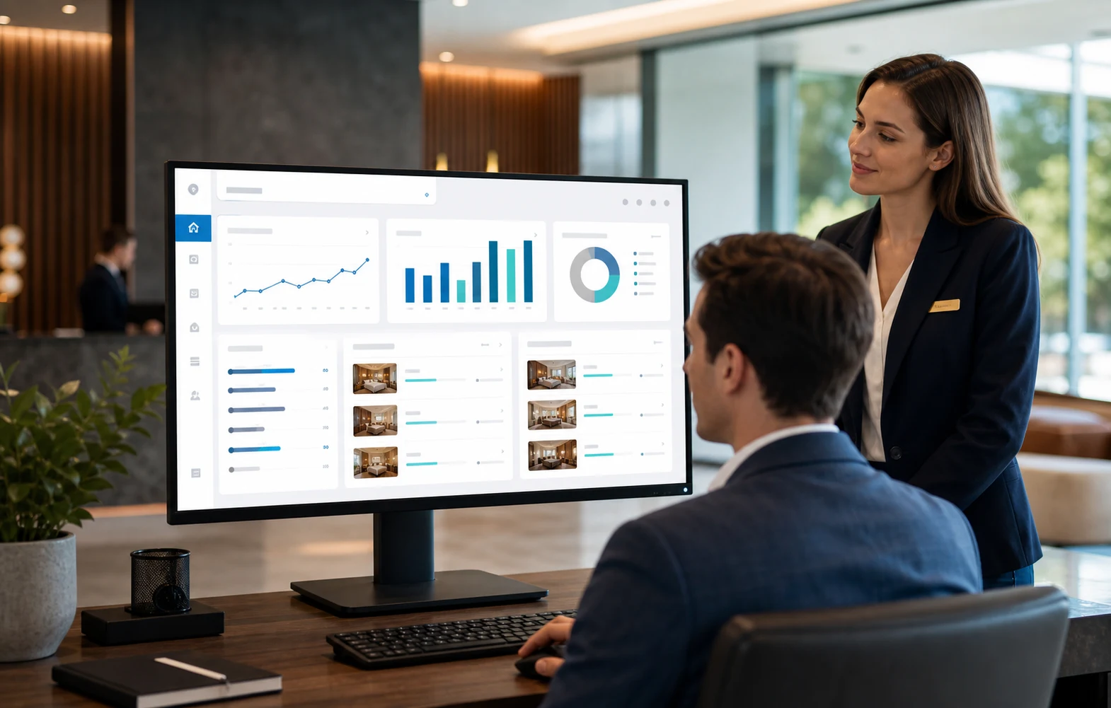 Hotelbuchungs-Dashboard mit Daten- und Kanalsynchronisierung