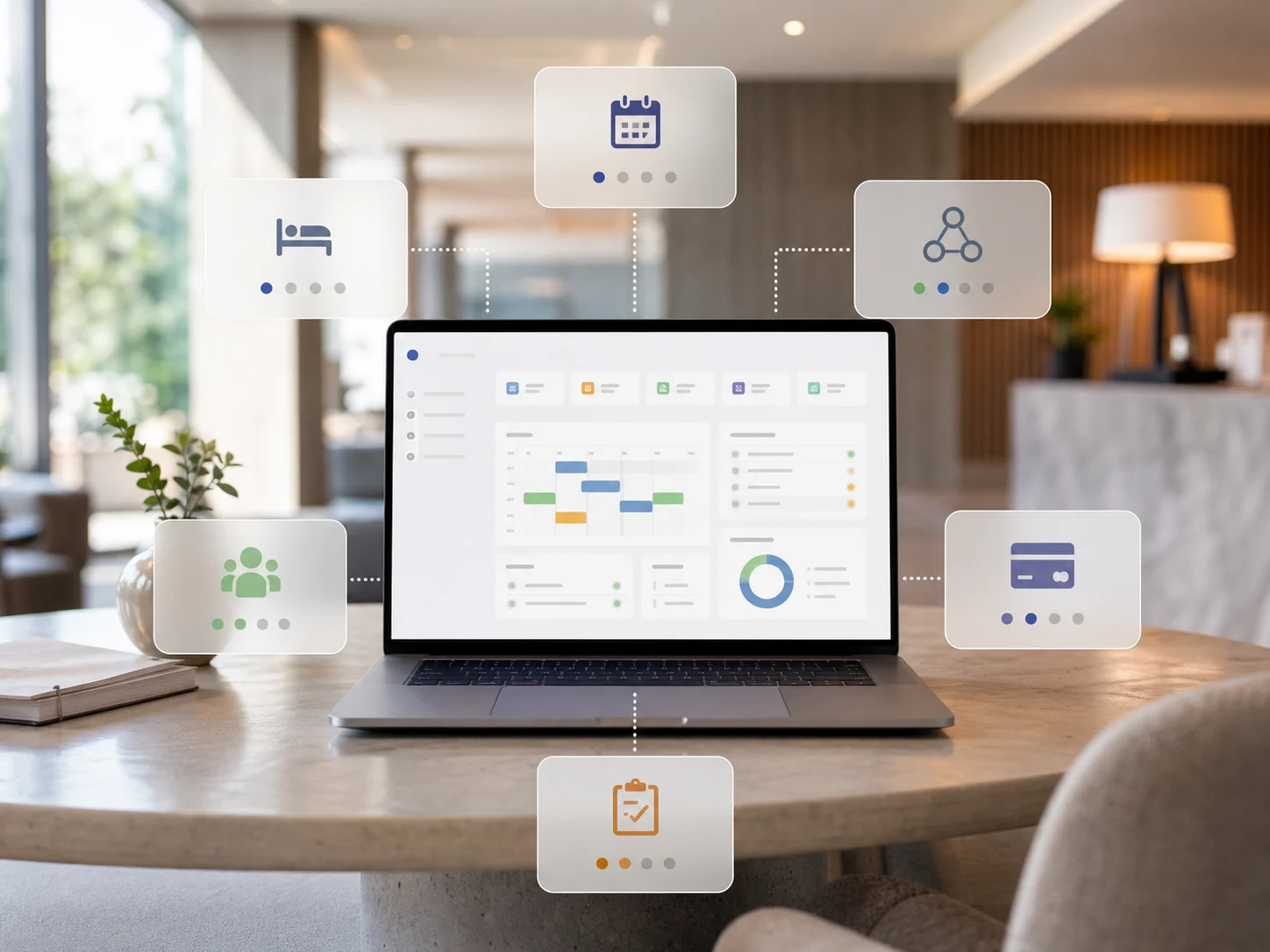 All-in-One-Hotel-PMS-Plattform mit verbundenen Modulen