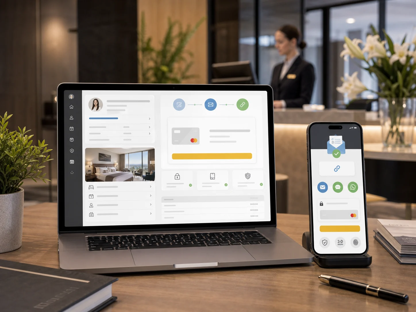 Richiedi pagamenti prima, durante o dopo il soggiorno. Link di pagamento hotel collegato a prenotazione Scidoo Pay